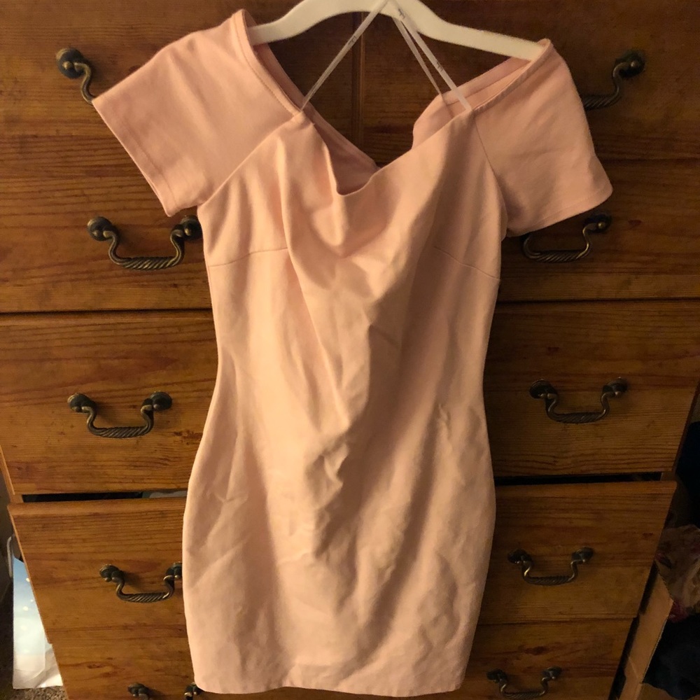 Lulus pink off shoulder dress